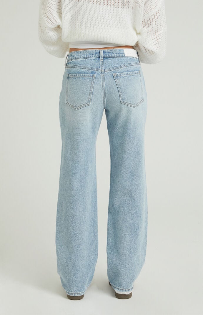Pacsun Jordyn Light Indigo Ripped Low Rise Straight Leg