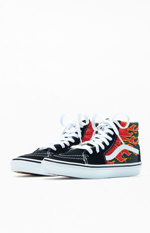 Kids Pixel Flame Sk8-Hi Shoes image number 2