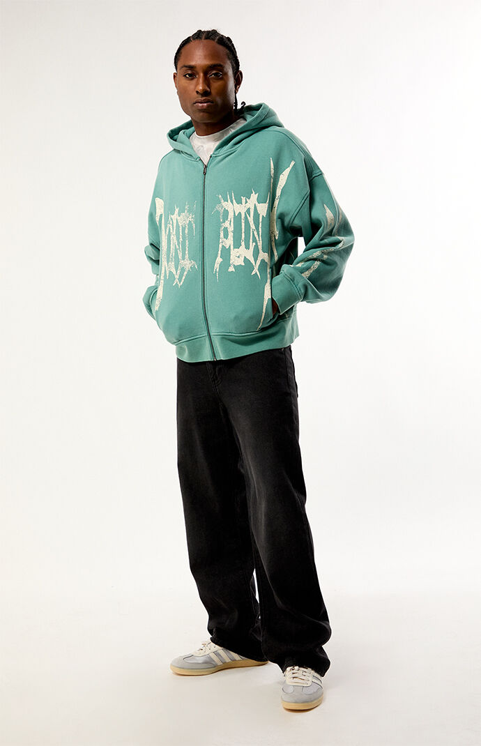 Pacsun Green Don't Blink You'll Miss It Full Zip Hoodie | Pacsun