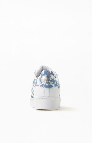 Women's Eco Blue & White Superstar Bold Sneakers image number 4