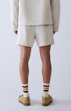 Cream Fleece Sweat Shorts image number 6