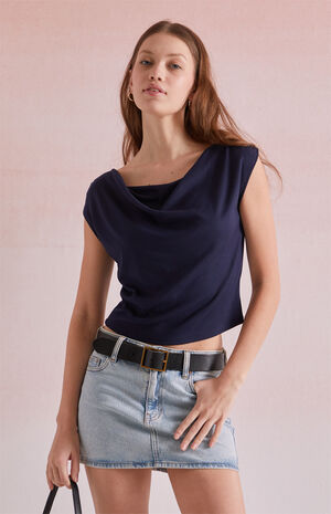 Draped Cowl Neck Top image number 1