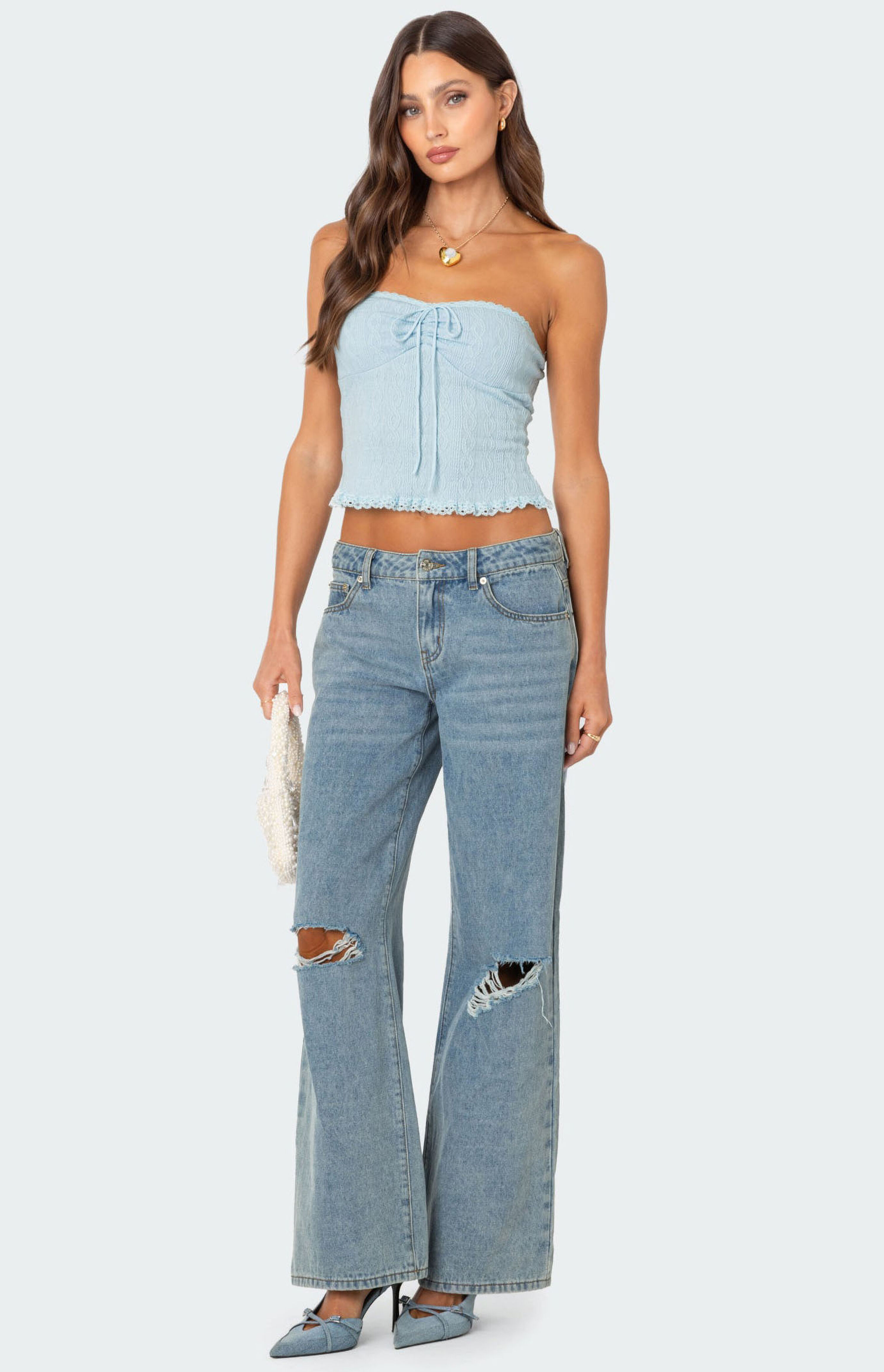 Edikted Lacey Knit Tube Top PacSun