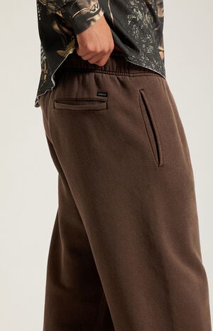 Brown Fleece Extreme Baggy Sweatpants image number 5
