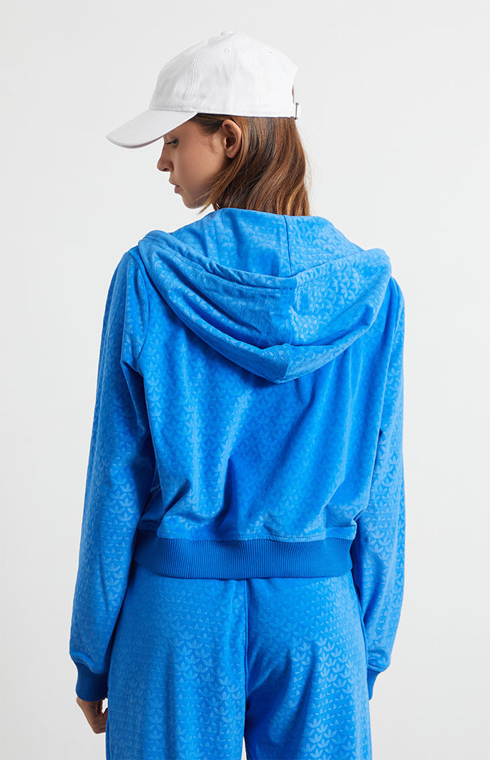 adidas Recycled Adicolor Heritage Now Velour Zip Up Hoodie | Pacsun