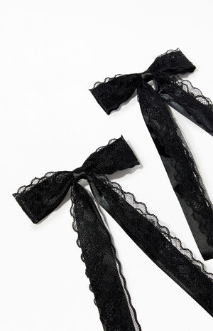 2 Pack Black Kaelie Bow Hair Clips image number 2