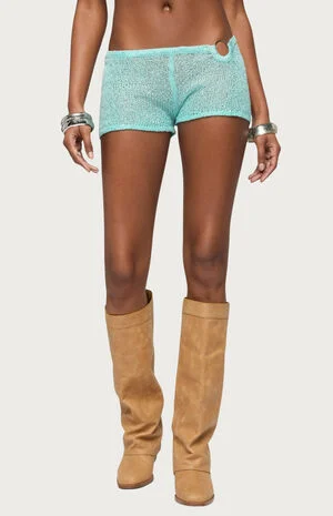 Sarina Sequin Knit Micro Shorts image number 1