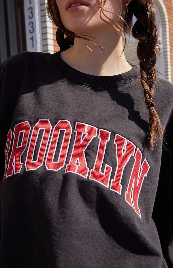 Black Brooklyn Crew Neck Sweatshirt