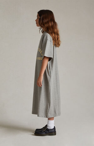 Essentials Light Heather Grey 3/4 Sleeve T-Shirt Dress image number 3