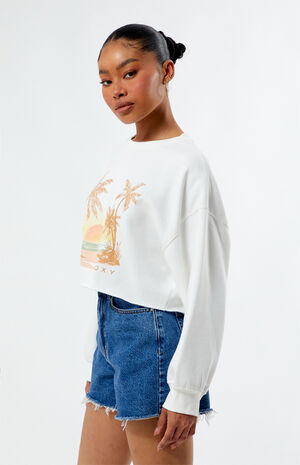 Sunset Beach Morning Hike Crew Neck Cropped Sweatshirt image number 3