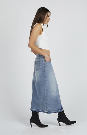 Lulu 99 Low Rise Denim Maxi Skirt image number 3