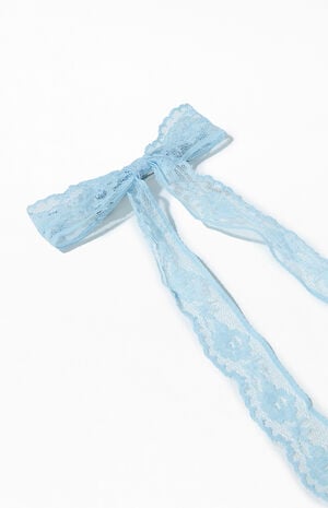 Light Blue Lace Bow Barrette image number 2