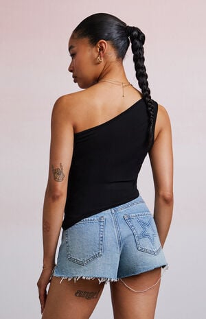 Mandy Knot One Shoulder Tank Top image number 4