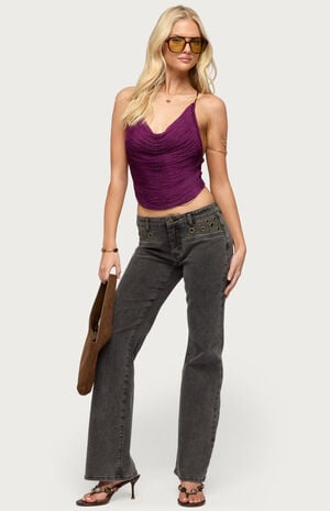 Grommet Mid Rise Straight Leg Jeans image number 5