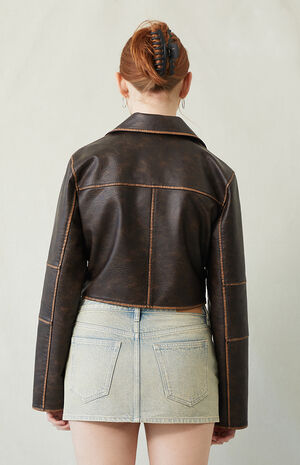 Lara Light Indigo Tinted Low Rise Denim Mini Skirt image number 4