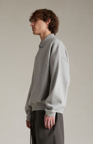 Dark Heather Oatmeal Polo Sweatshirt image number 2