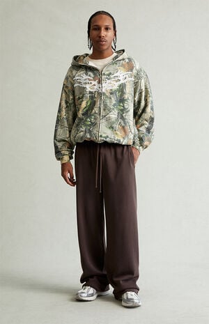 Brown Fleece Extreme Baggy Sweatpants image number 2