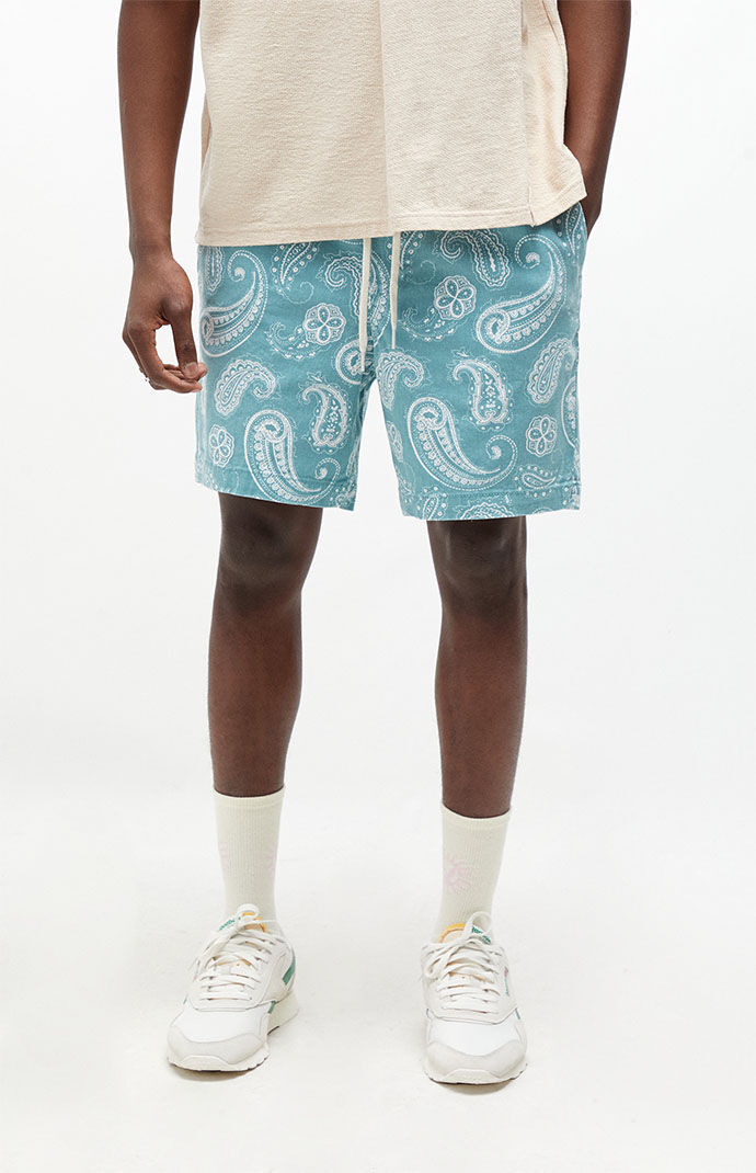 PacSun Reed Mint Paisley Twill Volley 
