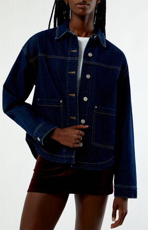 Dark Indigo Kirby Denim Shacket image number 4