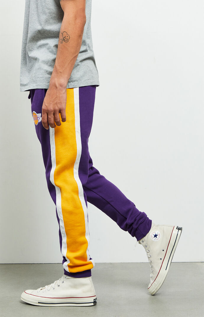lakers sweatpants purple