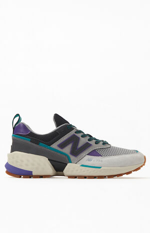 Grey & Purple 574 Sport Shoes image number 2