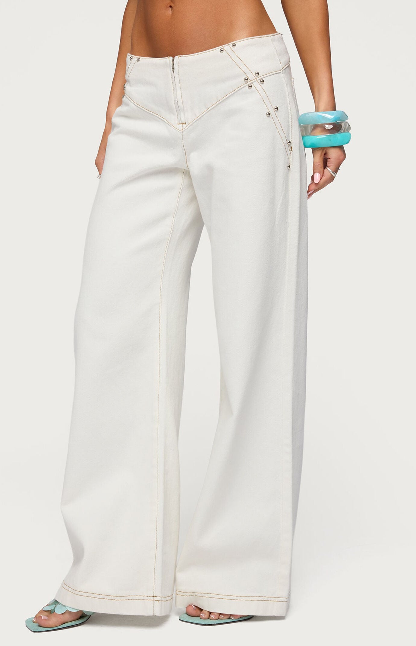 Edikted Kianni Low Rise Wide Leg Jeans