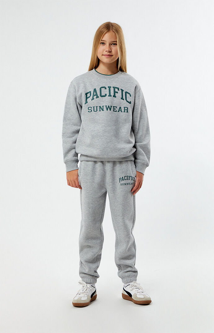 PacSun Kids Heather Grey Pacific Sunwear Crew Neck Sweatshirt | PacSun