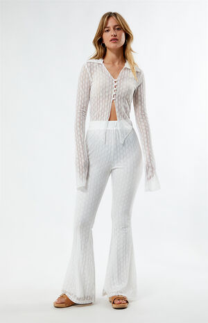 Lace High Waisted Flare Pants image number 1