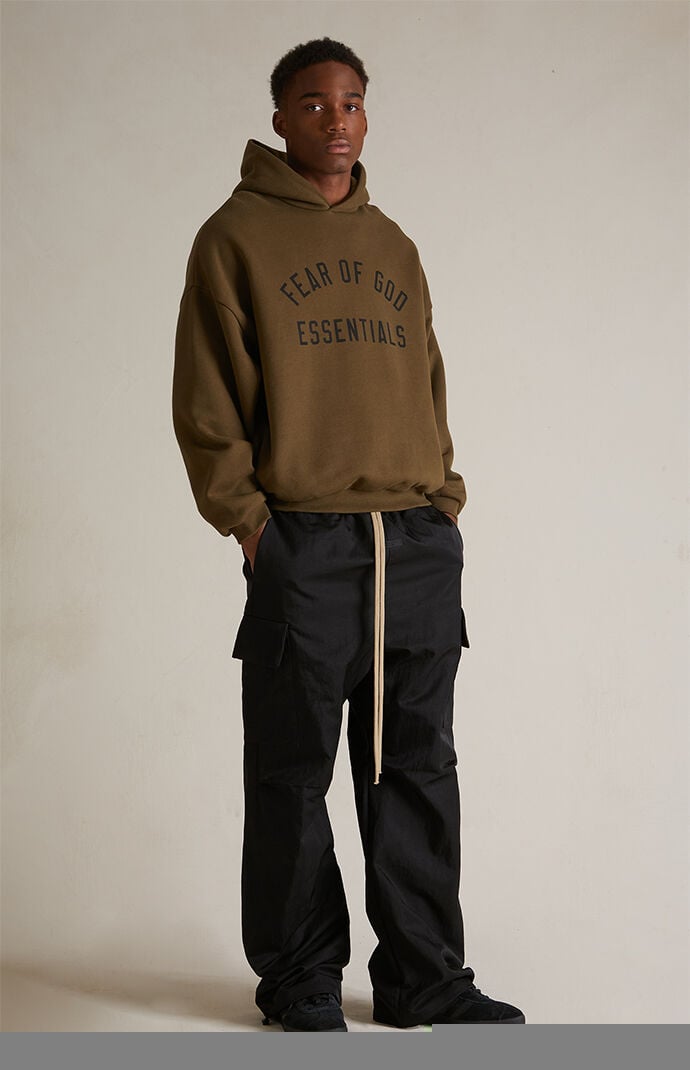 Fear of God Essentials Olive Fleece Hoodie | PacSun