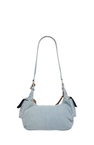 Multi Patch Denim Hobo Shoulder Bag image number 4