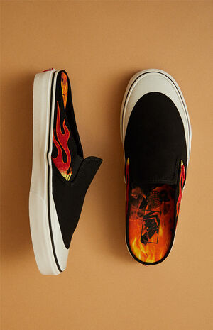 x A$AP Worldwide Black & Red Classic Slip-On Mule Shoes image number 1