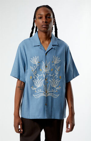 Provincial Blue Oversized Camp Shirt image number 1