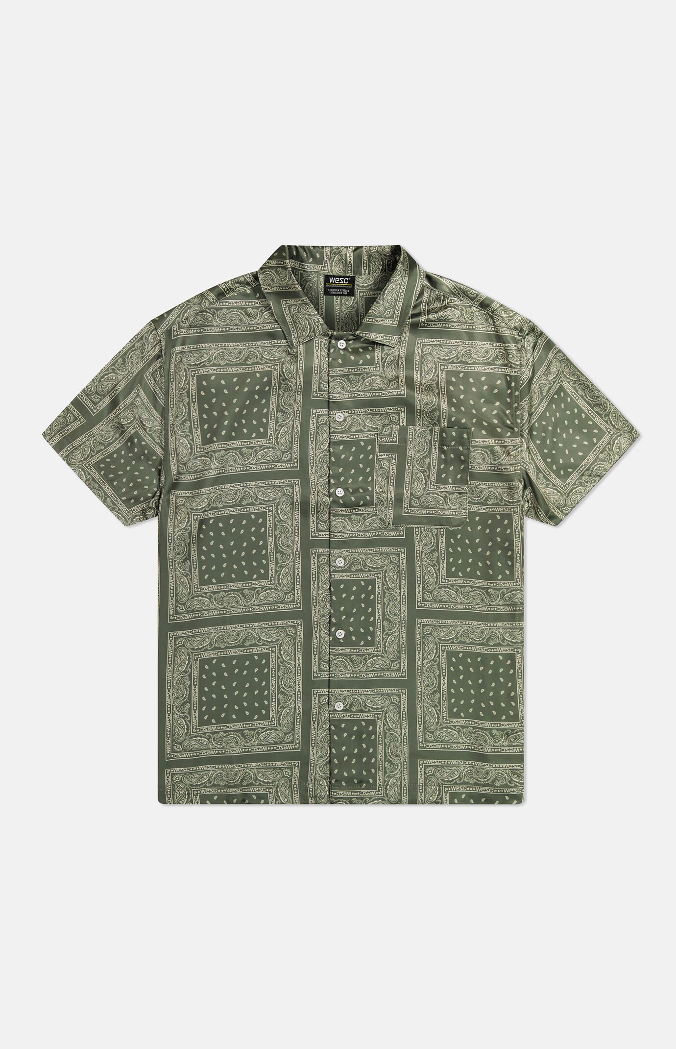 WeSC Olive Bandana Camp Shirt