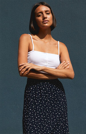 White Isidore Button Tank Top image number 1