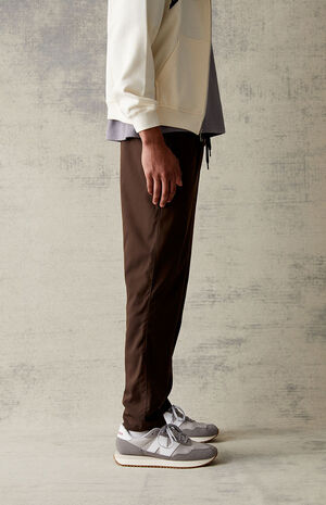 Stretch Brown Slim Trousers image number 3