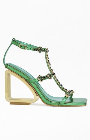 Women's Schantelle Green Jeweled Wedge Sandals image number 1