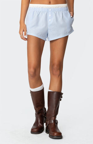 Layered Gingham Boxer Shorts image number 2