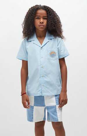 Patchwork Denim Volley Shorts image number 1