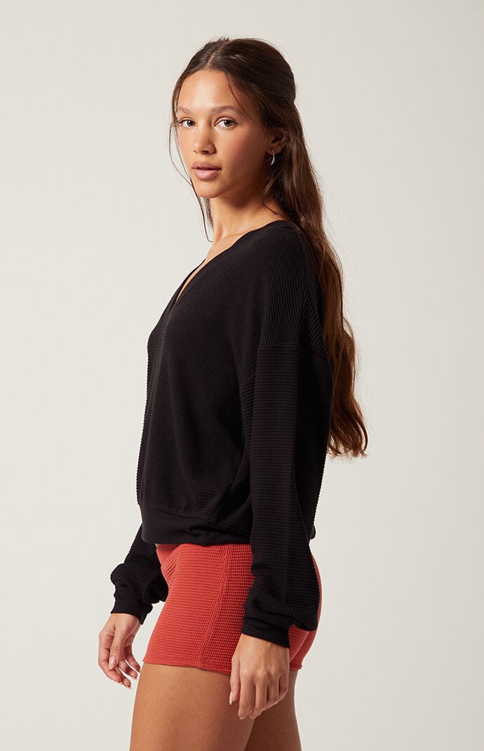 PAC 1980 Active Aspen Waffle Knit First String V-Neck Sweatshirt