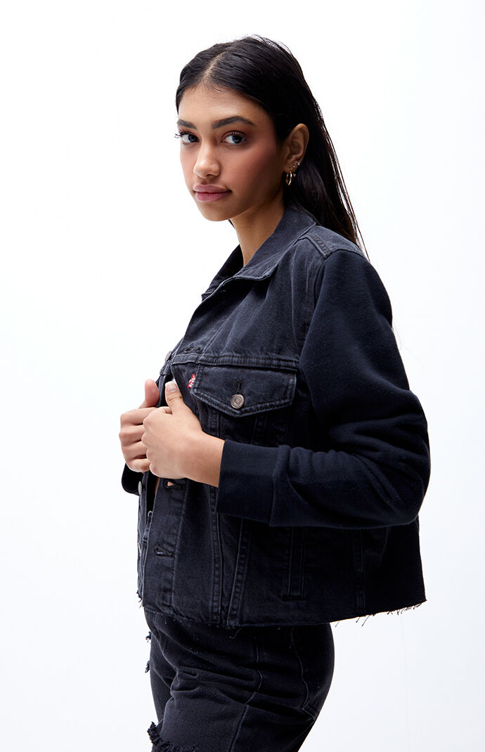 Ex boyfriend discount trucker jacket black