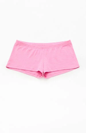 Pink Striped Boxer Boyshorts image number 1
