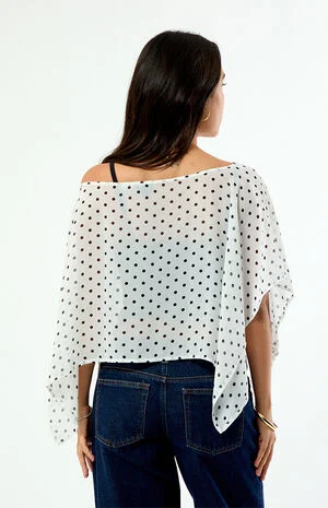 Coco Polka Dot Chiffon Poncho image number 5