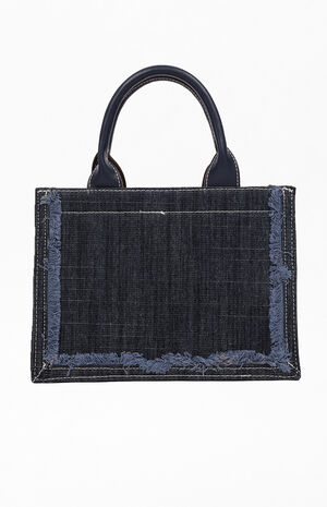 Denim Moto Frayed Tote Bag image number 4