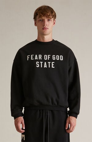 Black Heavy Crew Neck Sweatshirt image number 2