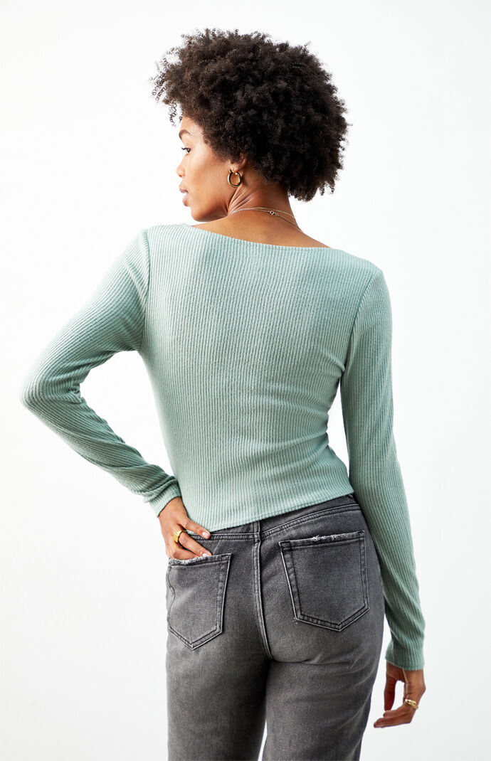 Cozy Surplice Long Sleeve Top