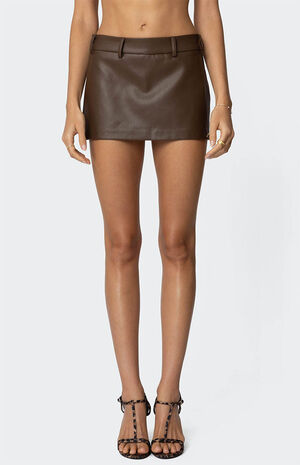 Crawford Faux Leather Micro Skort image number 2