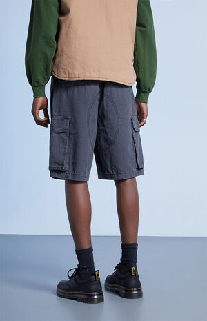Black Baggy Cargo Shorts image number 4