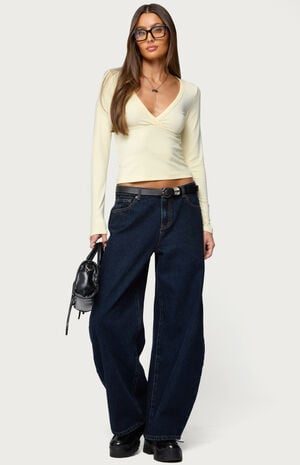 Jillian Low Rise Oversized Barrel Jeans image number 5