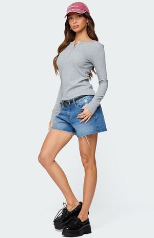 Helaine Waffle Henley T-Shirt image number 4