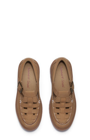 Women's Beige Nubuck Stone Street Buckle Mary Jane Shoes image number 2